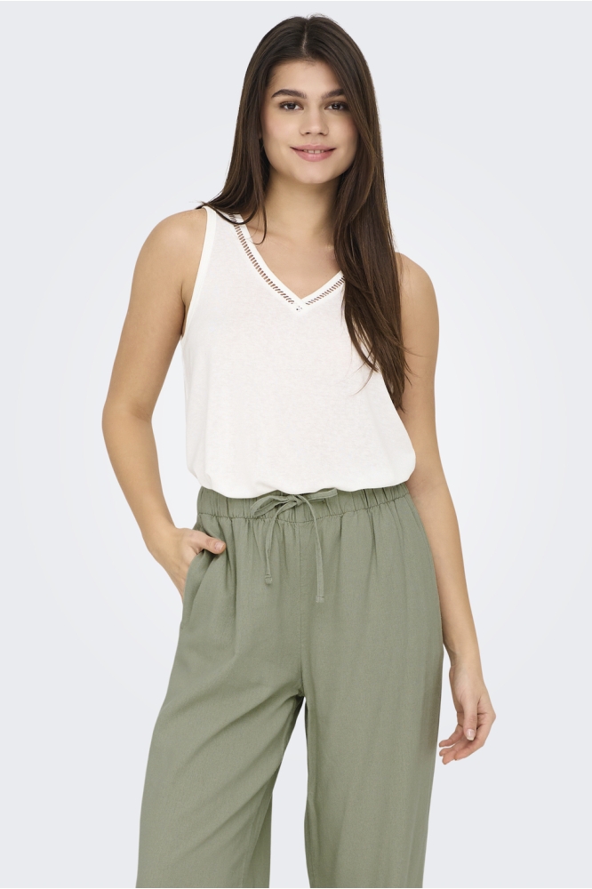 ONLPENNY S/L V-NECK TOP JRS 15320076 CLOUD DANCER